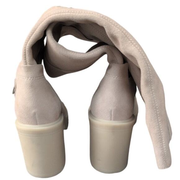 Dolce Vita Suede Knee-High Platform Lug Sole Boots Cream Sz 10 - Picture 6 of 6